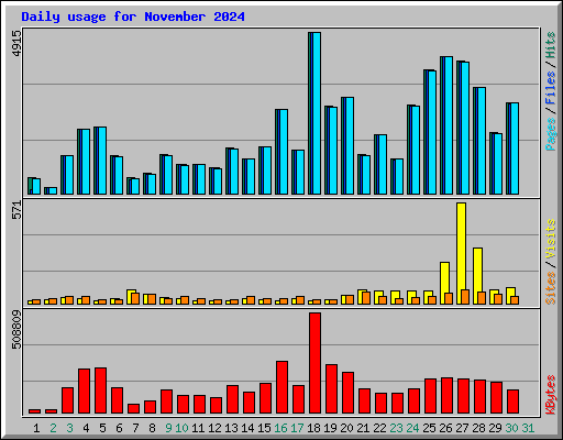 Daily usage for November 2024