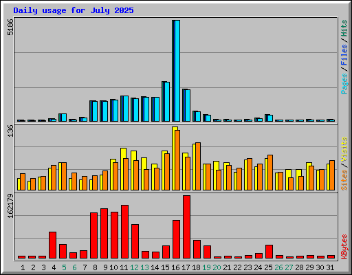 Daily usage for July 2025