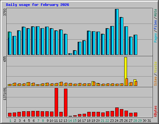 Daily usage for February 2026