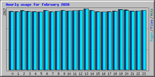 Hourly usage for February 2020