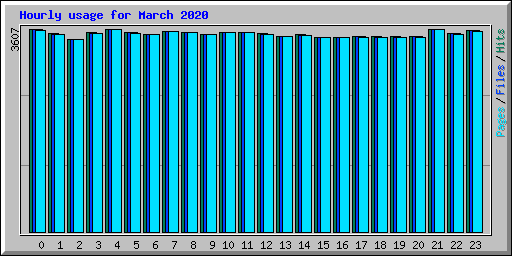Hourly usage for March 2020