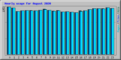 Hourly usage for August 2020