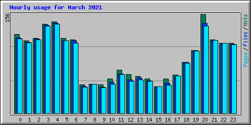 Hourly usage for March 2021