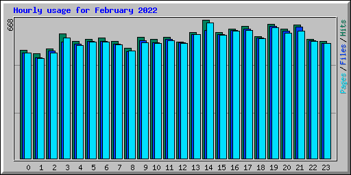 Hourly usage for February 2022