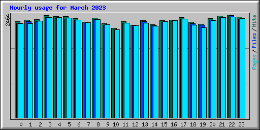Hourly usage for March 2023