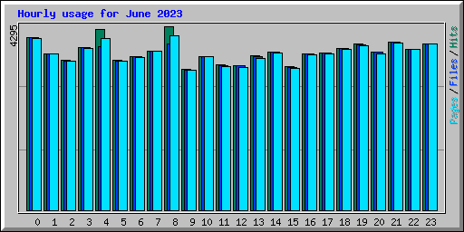 Hourly usage for June 2023