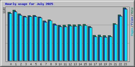 Hourly usage for July 2025