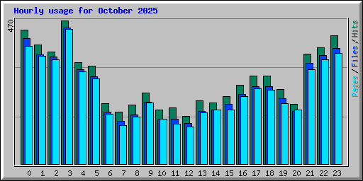 Hourly usage for October 2025